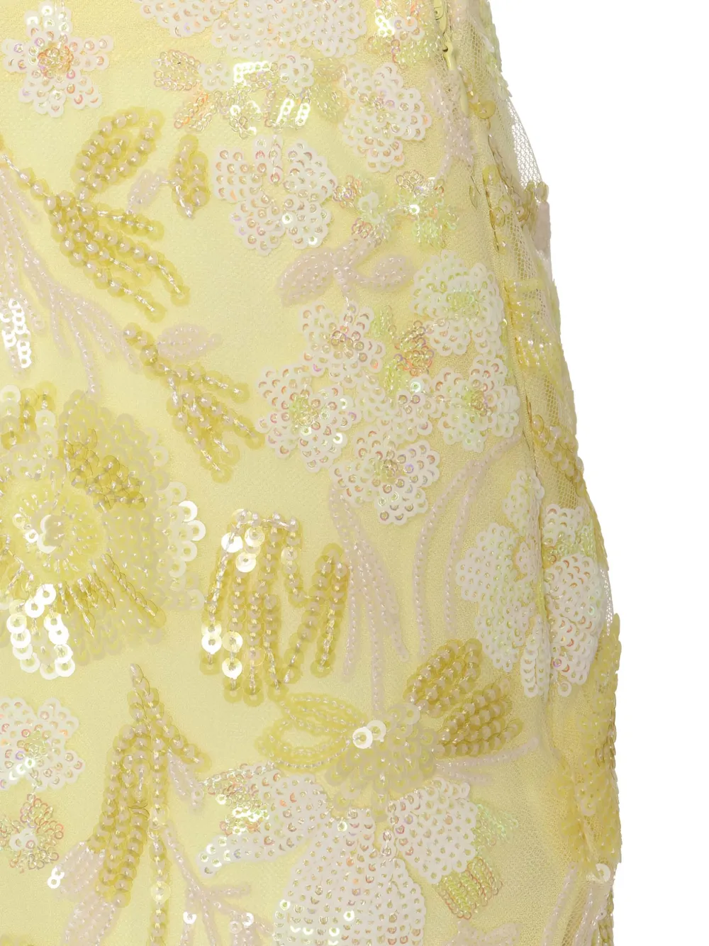 Ermanno Scervino Sequin Floral Skirt In Yellow