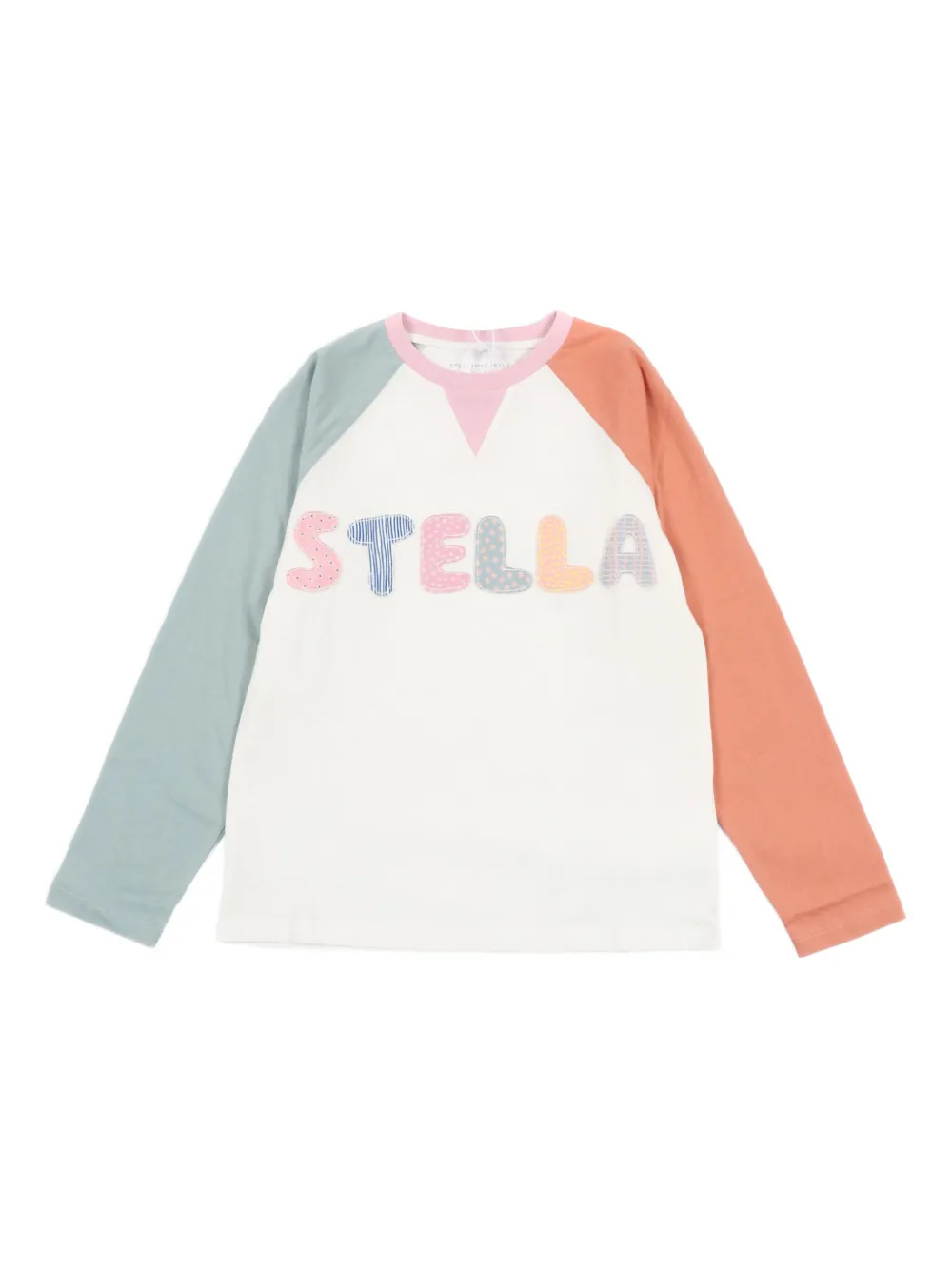 Stella McCartney Kids patchwork-embellished long-sleeve T-shirt Wit