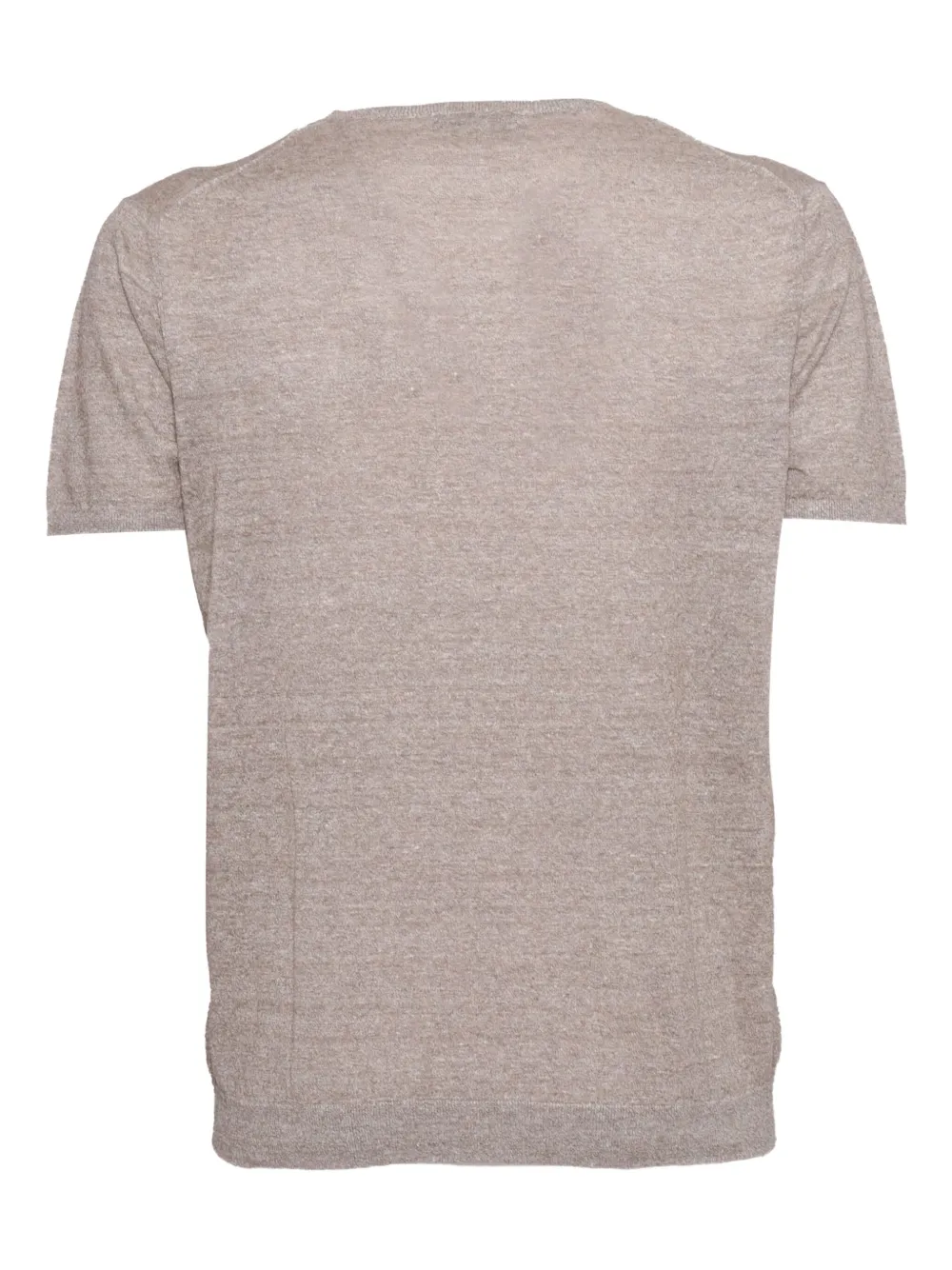 BRANDO short-sleeved linen-cotton blend T-shirt - Grijs