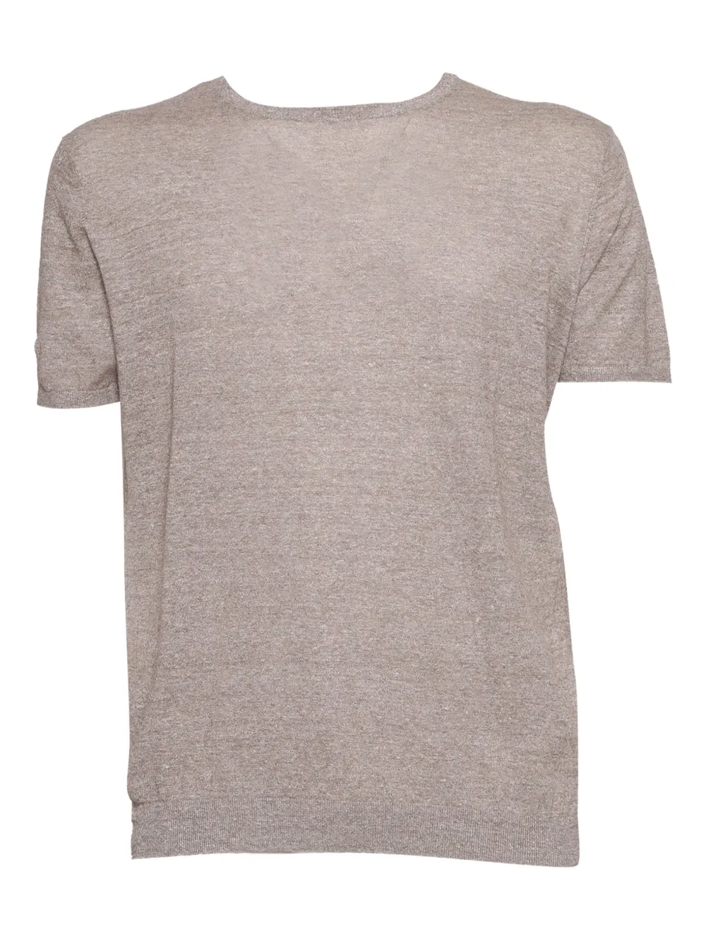 short-sleeved linen-cotton blend T-shirt