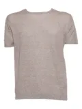 BRANDO short-sleeved linen-cotton blend T-shirt - Grey