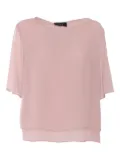 Clips layered chiffon top - Pink