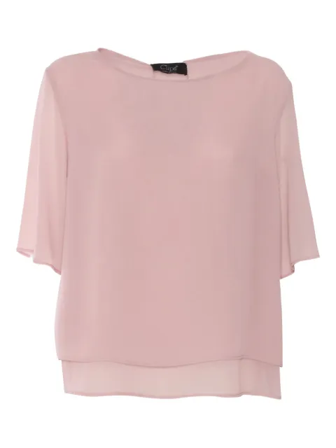 Clips layered chiffon top