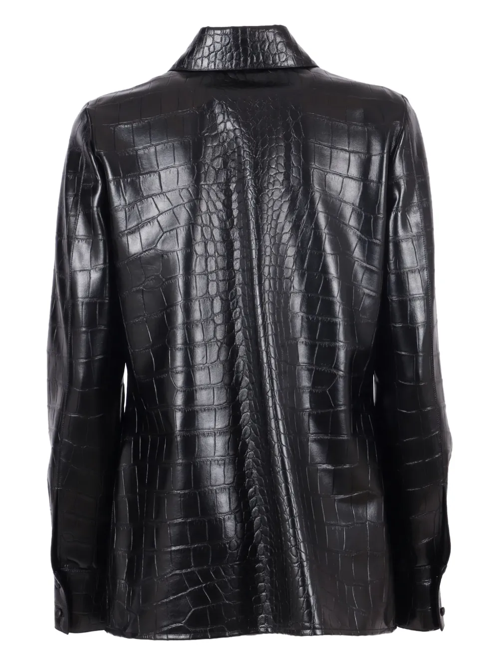 Elisabetta Franchi crocodile-effect shirt - Zwart