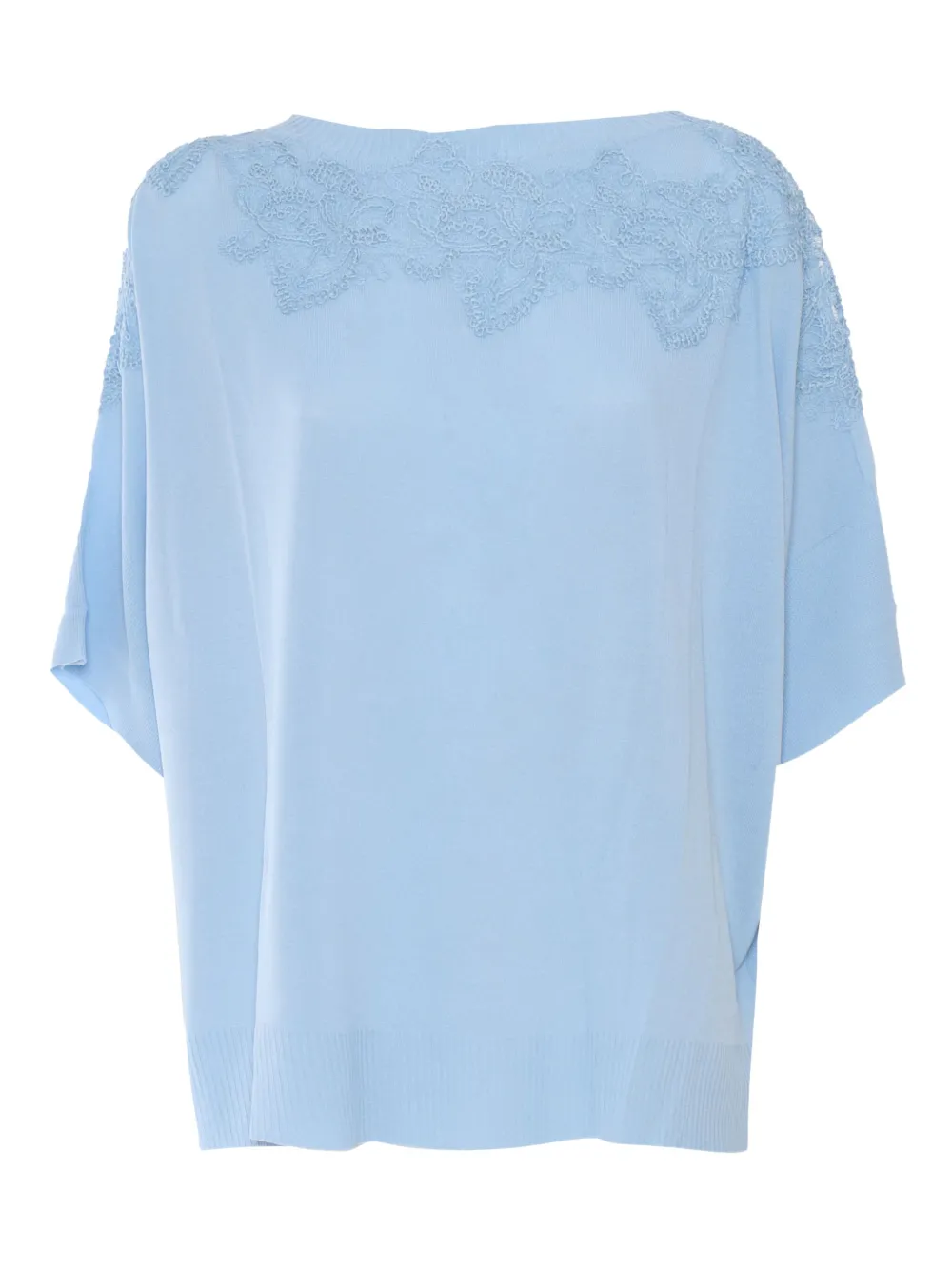 Ermanno Scervino Jurk verfraaid met kant Blauw