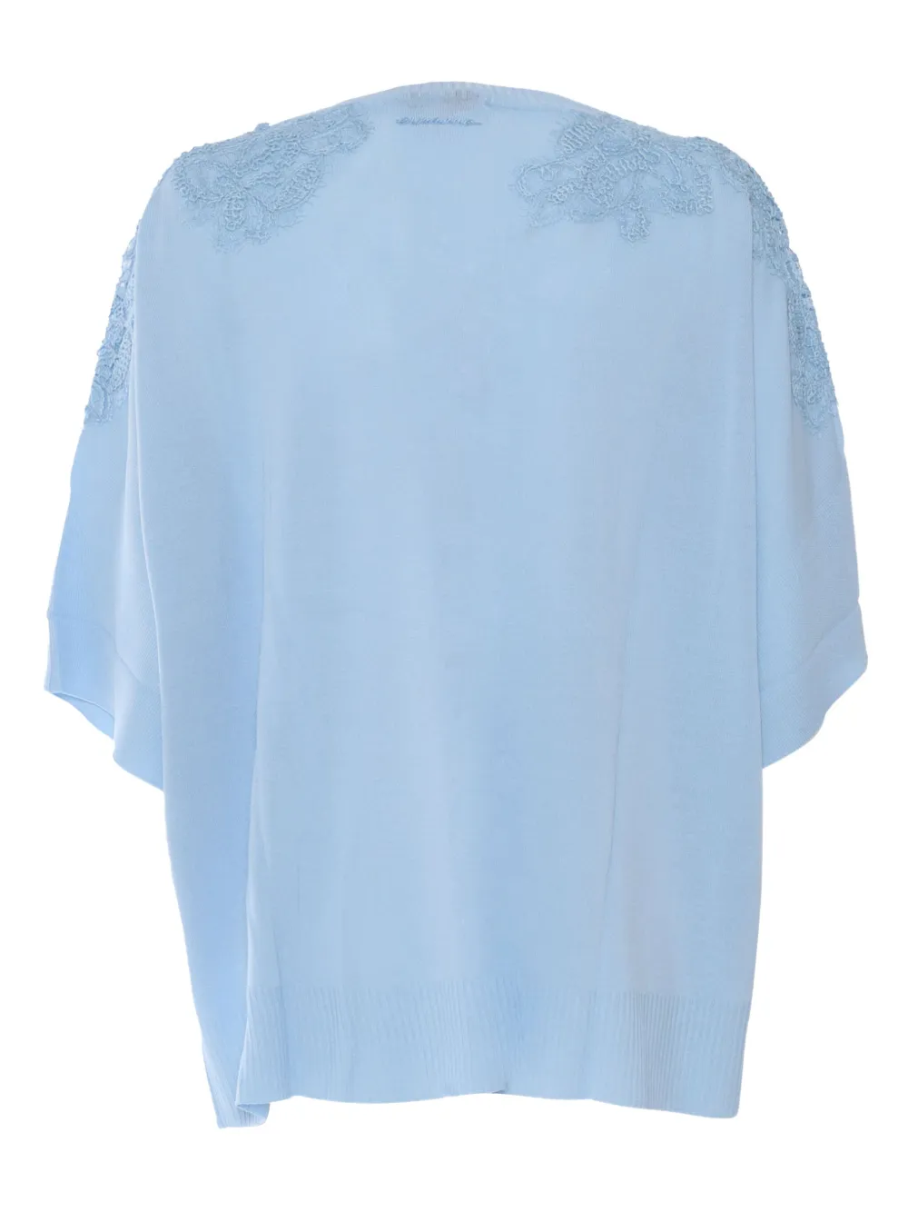 Ermanno Scervino Jurk verfraaid met kant - Blauw