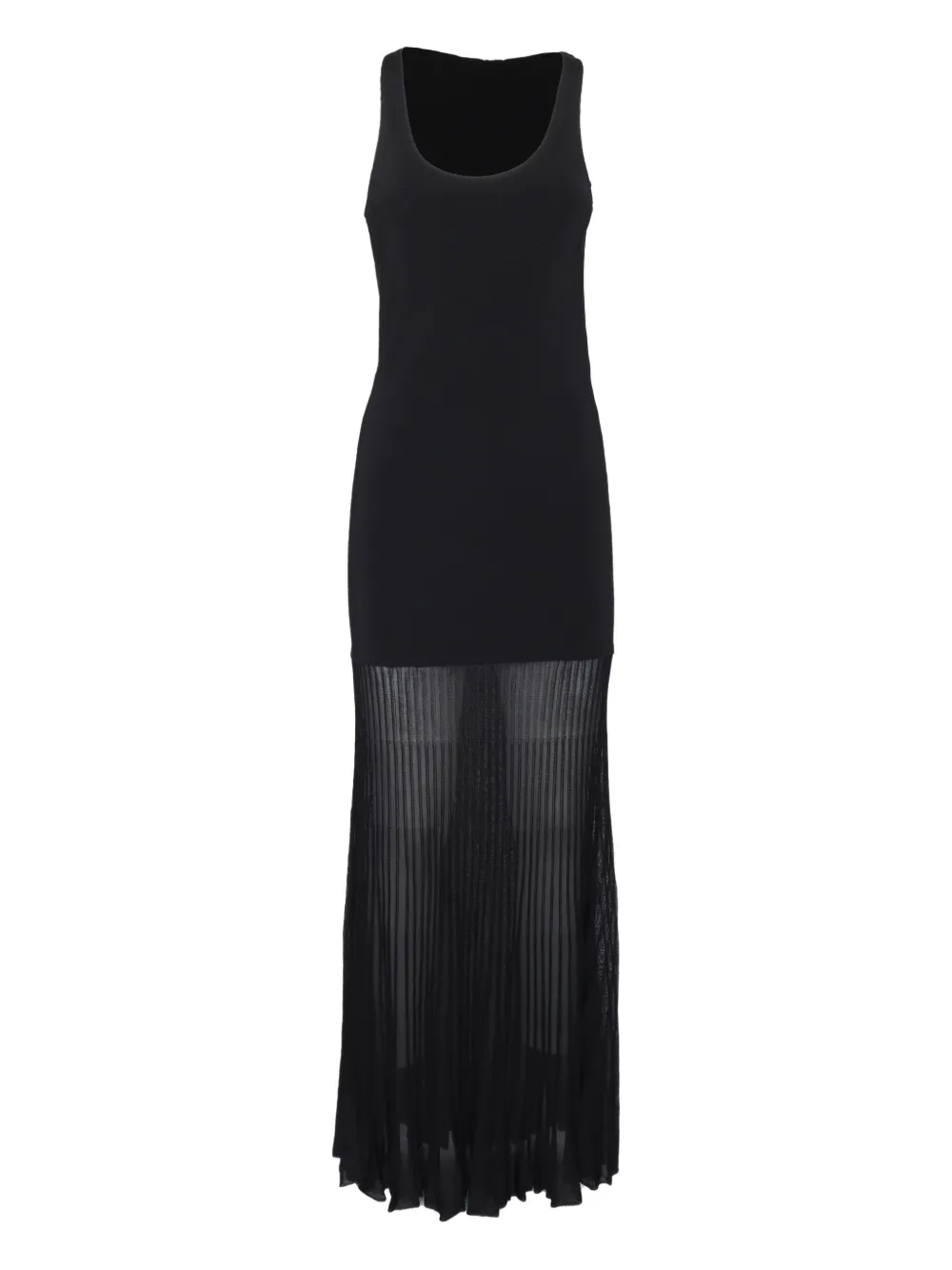 pleated-panel maxi dress