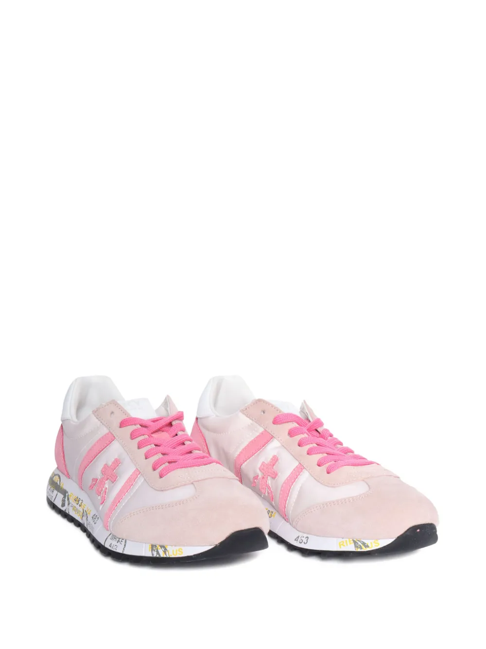 Premiata Sneakers met leren vlakken - Roze