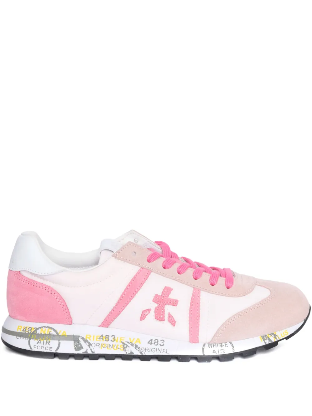 Premiata leather-panelled sneakers Pink