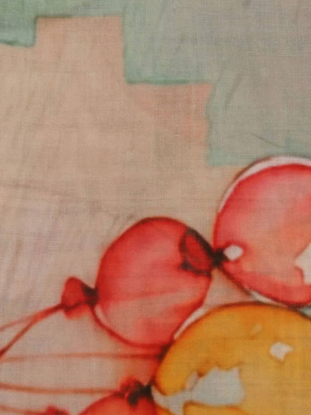 D'aniello Perla sjaal met ballonprint en franje - Roze
