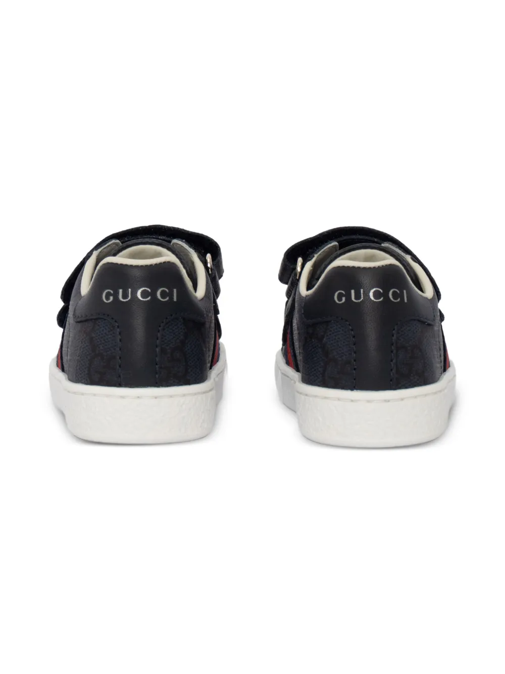 Gucci Kids monogram double strap sneakers Black