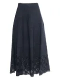 Lorena Antoniazzi embroidered denim skirt - Blue