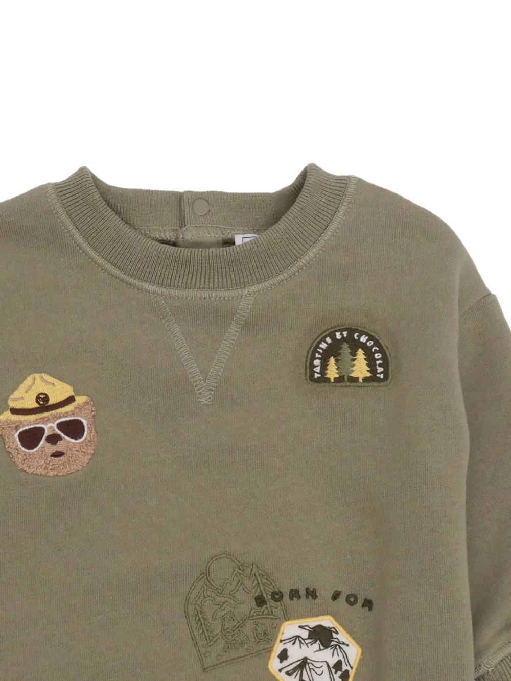 Tartine Et Chocolat Sweater met geborduurde patch Groen