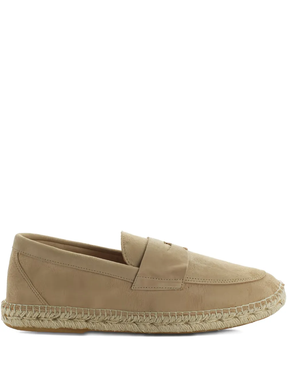Abarca Penny-strap Suede Loafers In Gray