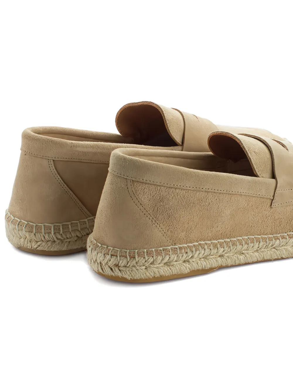 Abarca Penny-strap Suede Loafers In Gray