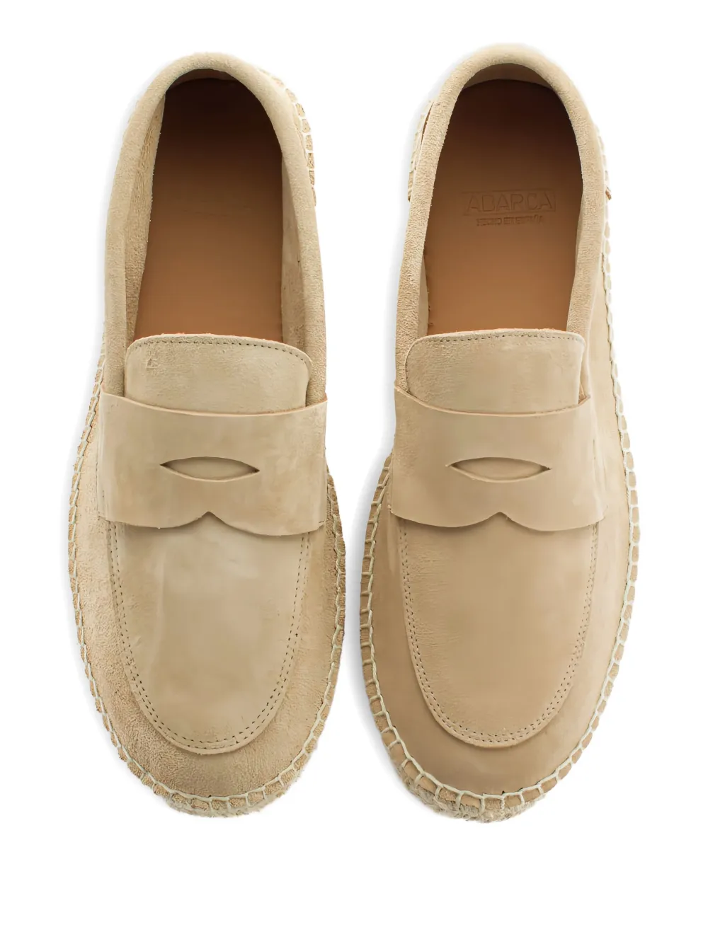 Abarca Penny-strap Suede Loafers In Gray