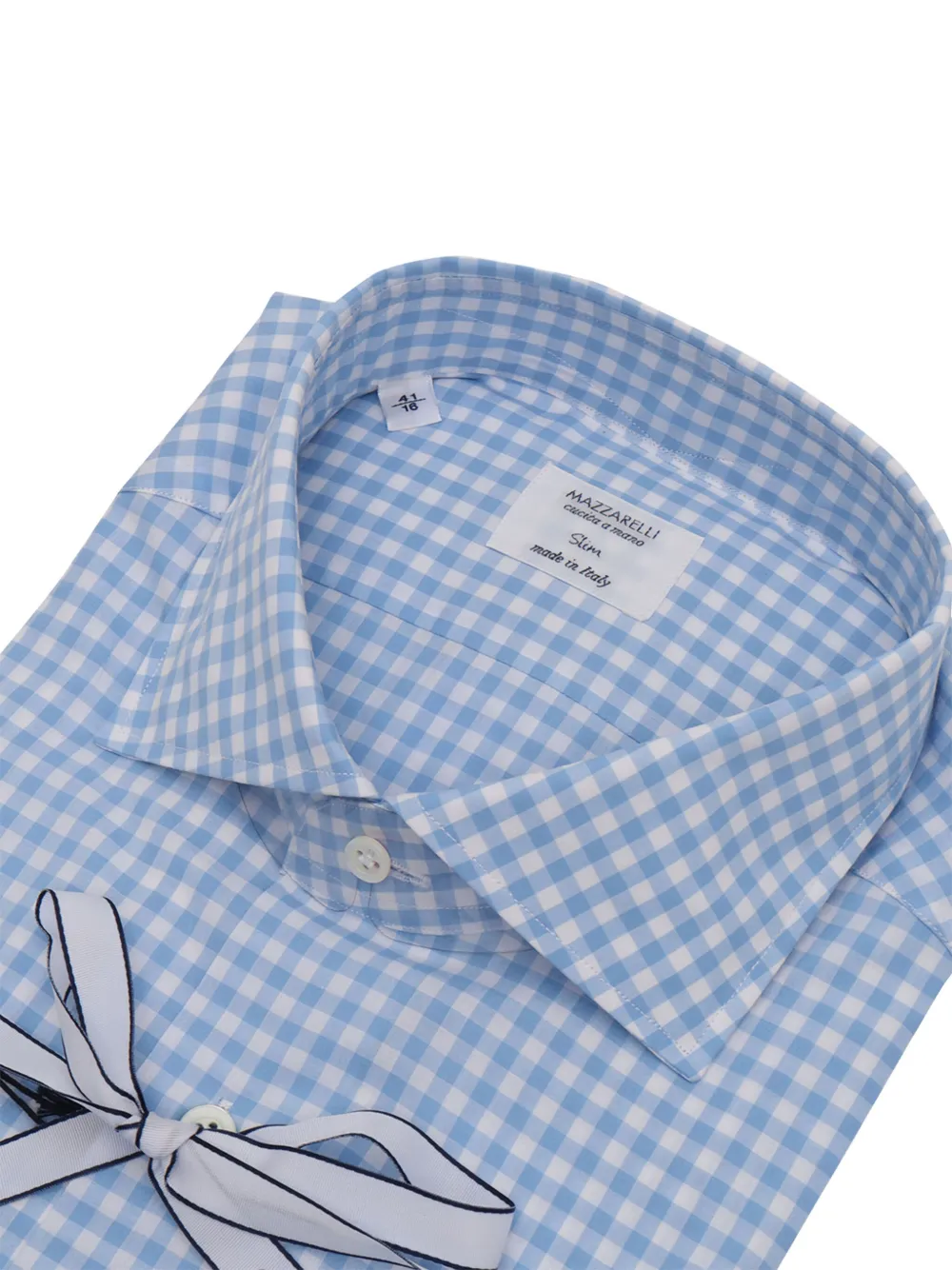 Mazzarelli Overhemd met gingham ruit - Blauw