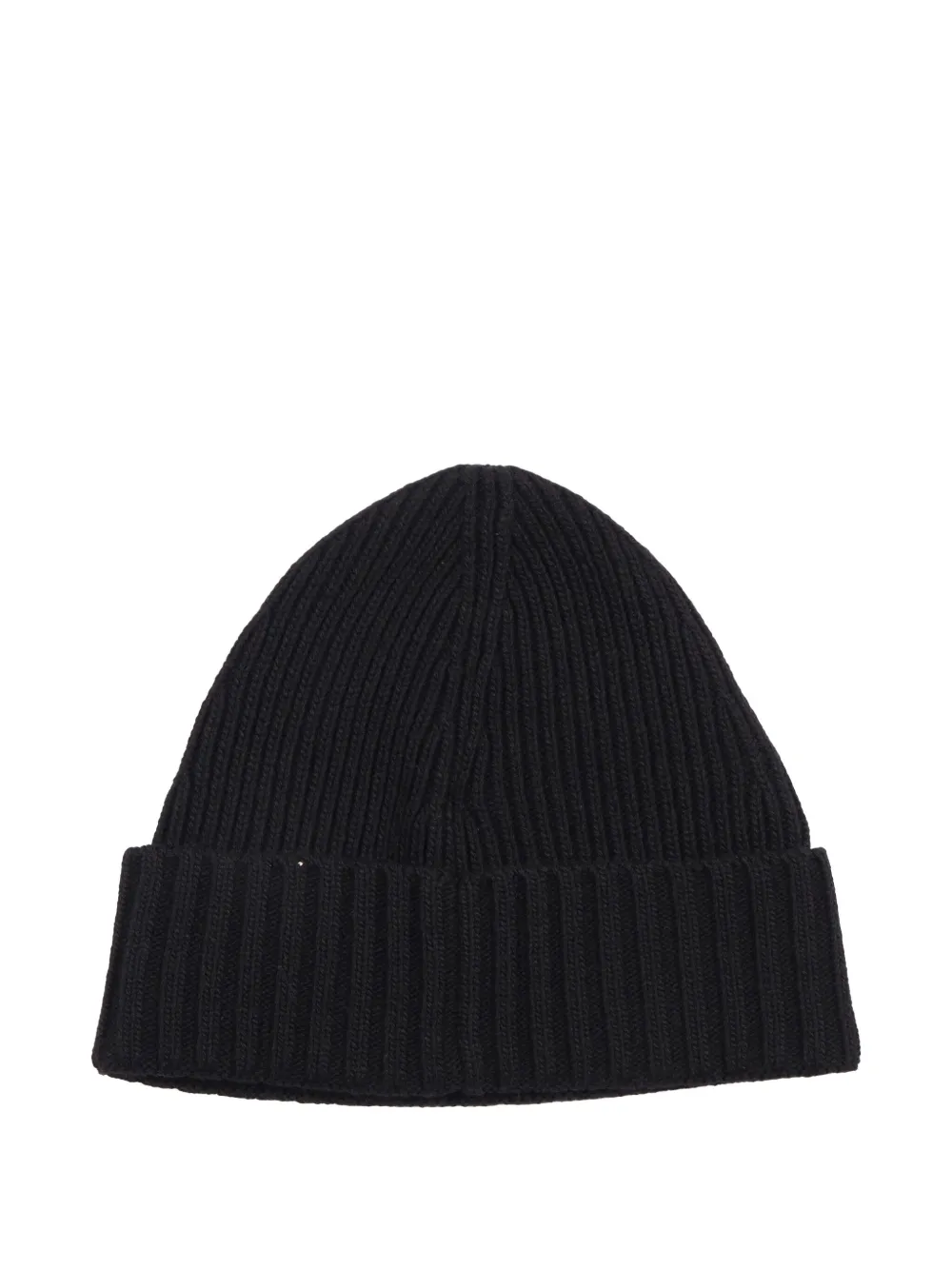 Stone Island Junior ribbed logo-patch beanie - Zwart