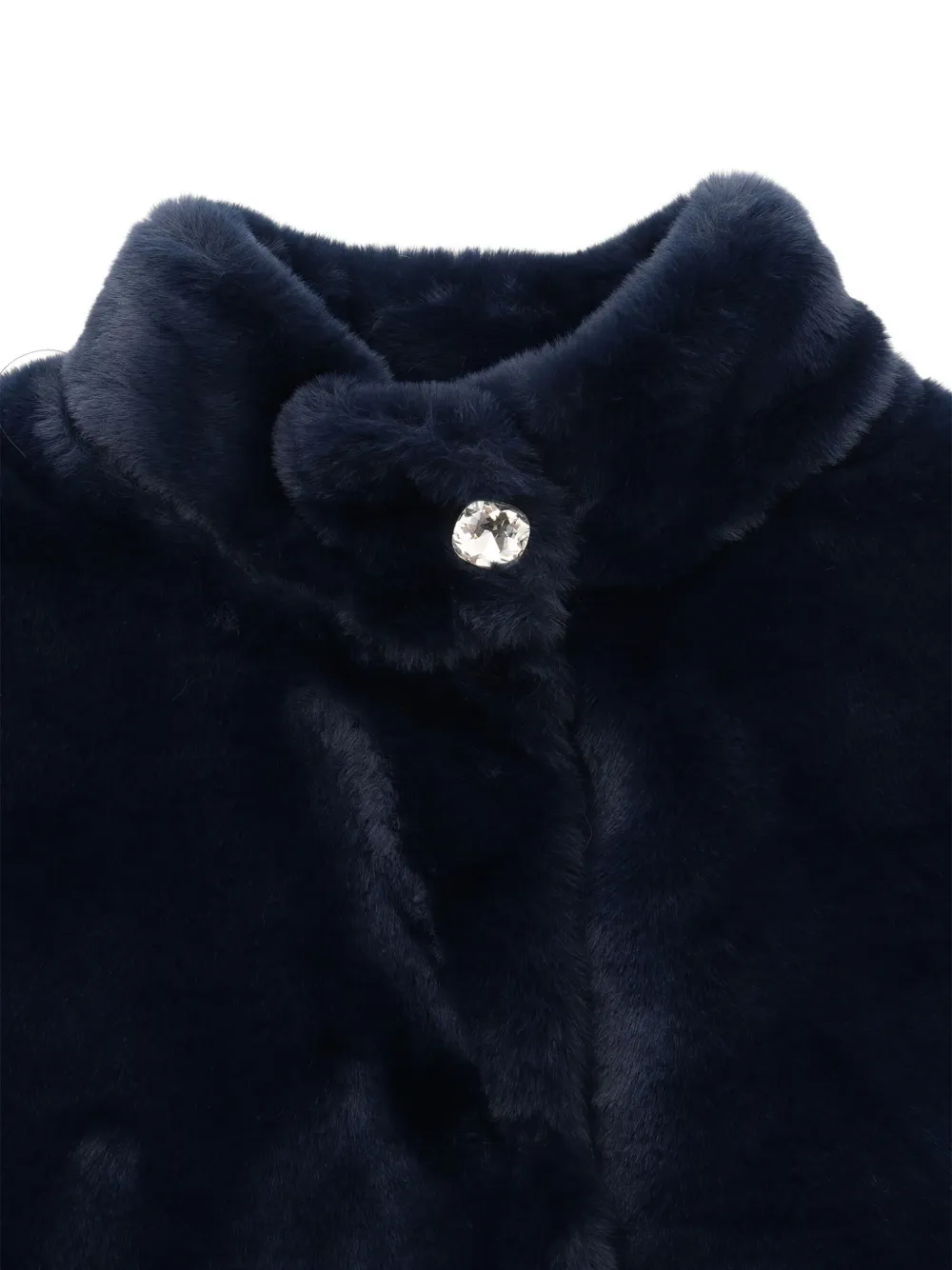 Monnalisa Fur Jacket In Blue
