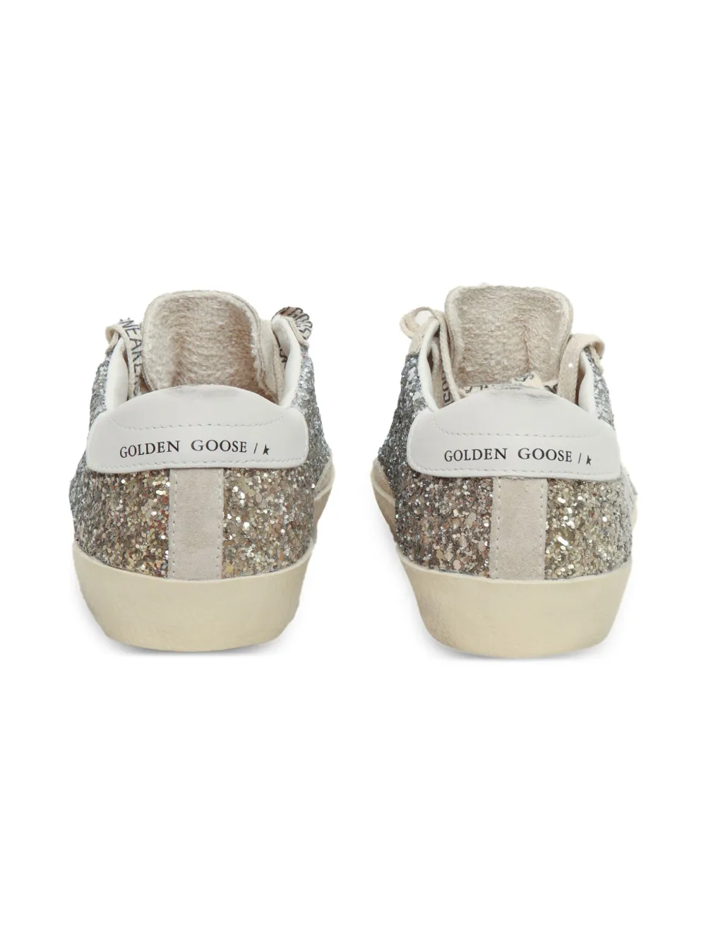 Golden Goose Kids Super-Star glitter suede sneakers Silver