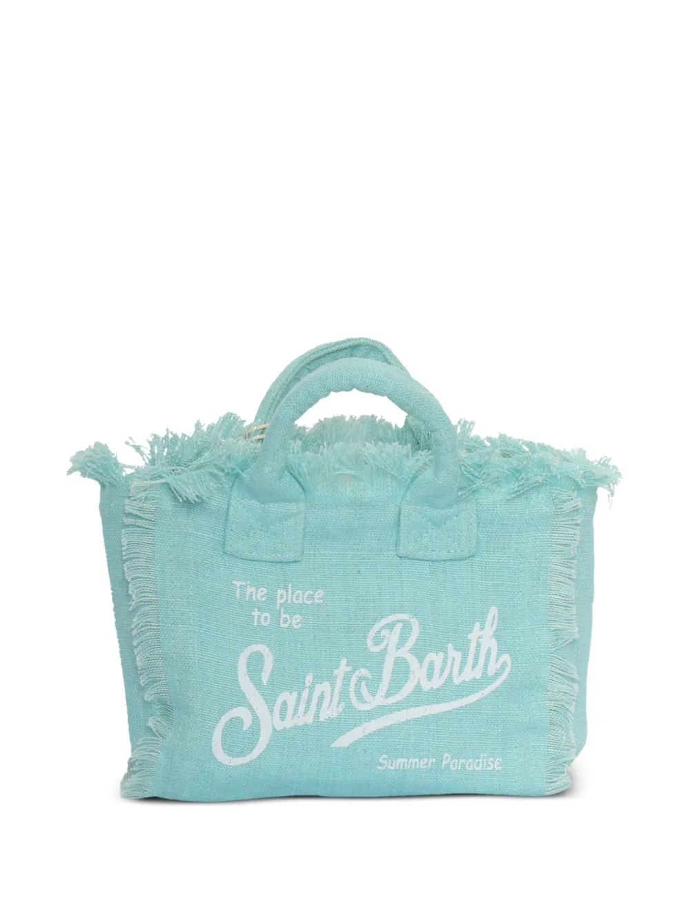 Mc2 Saint Barth Mini Vanity Frayed Tote Bag In Blue