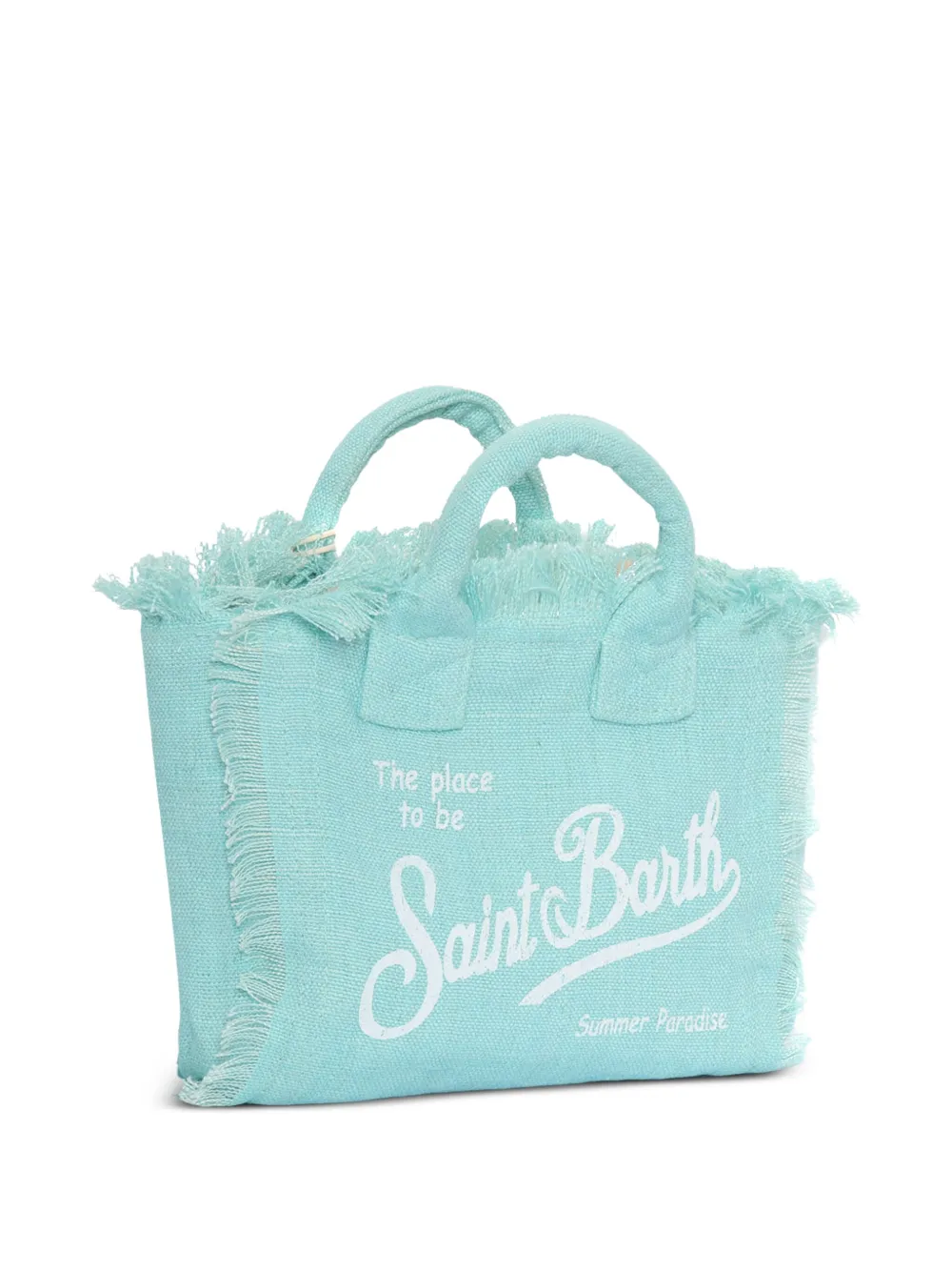 Mc2 Saint Barth Mini Vanity Frayed Tote Bag In Blue