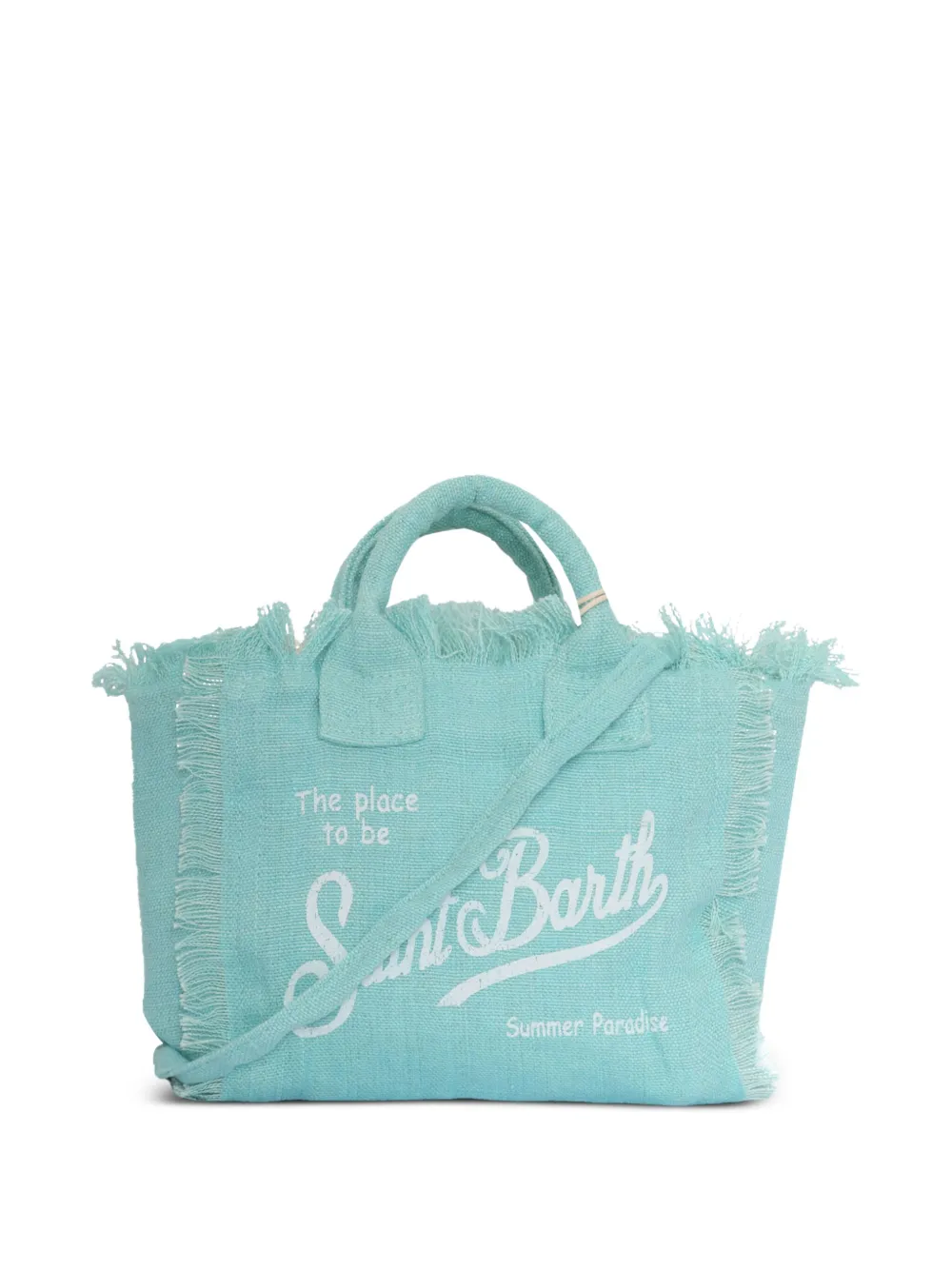 Mc2 Saint Barth Mini Vanity Frayed Tote Bag In Blue