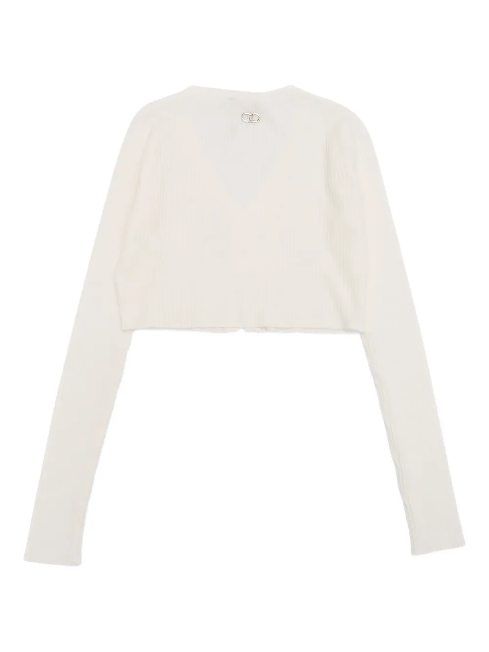 Liu Jo Kids Geribbeld vest met knoop Beige