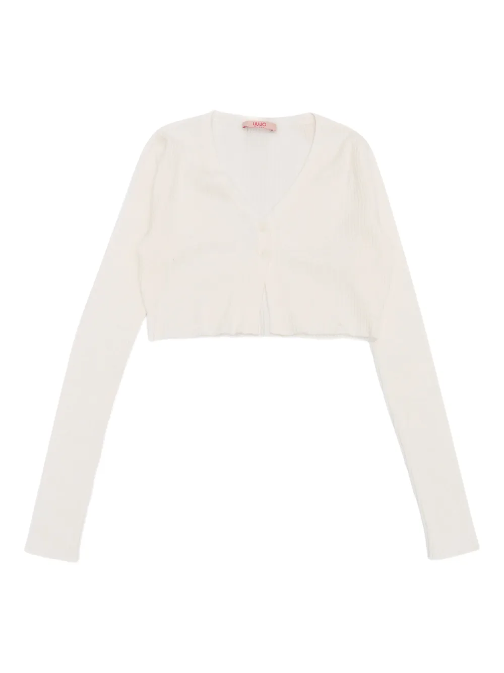 Liu Jo Kids Geribbeld vest met knoop Beige