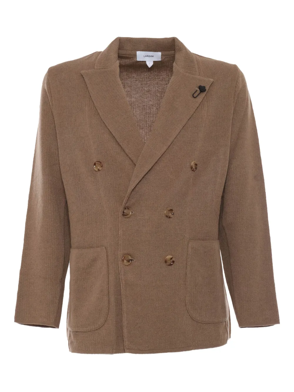 Lardini double-breasted ribbed blazer | Brown | Image 1