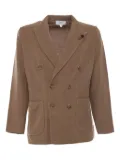 Lardini double-breasted ribbed blazer - Brown