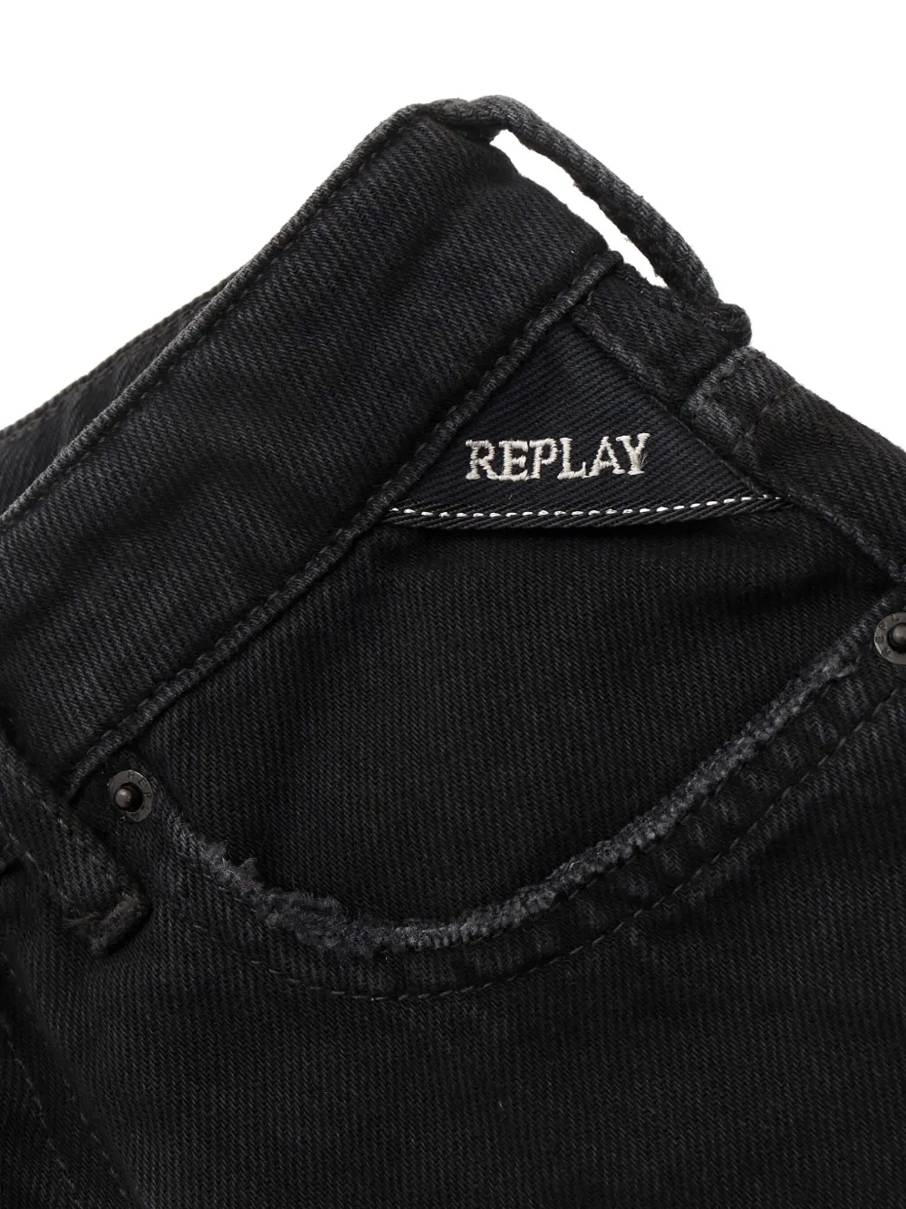 Replay Jeans met gerafeld detail Zwart