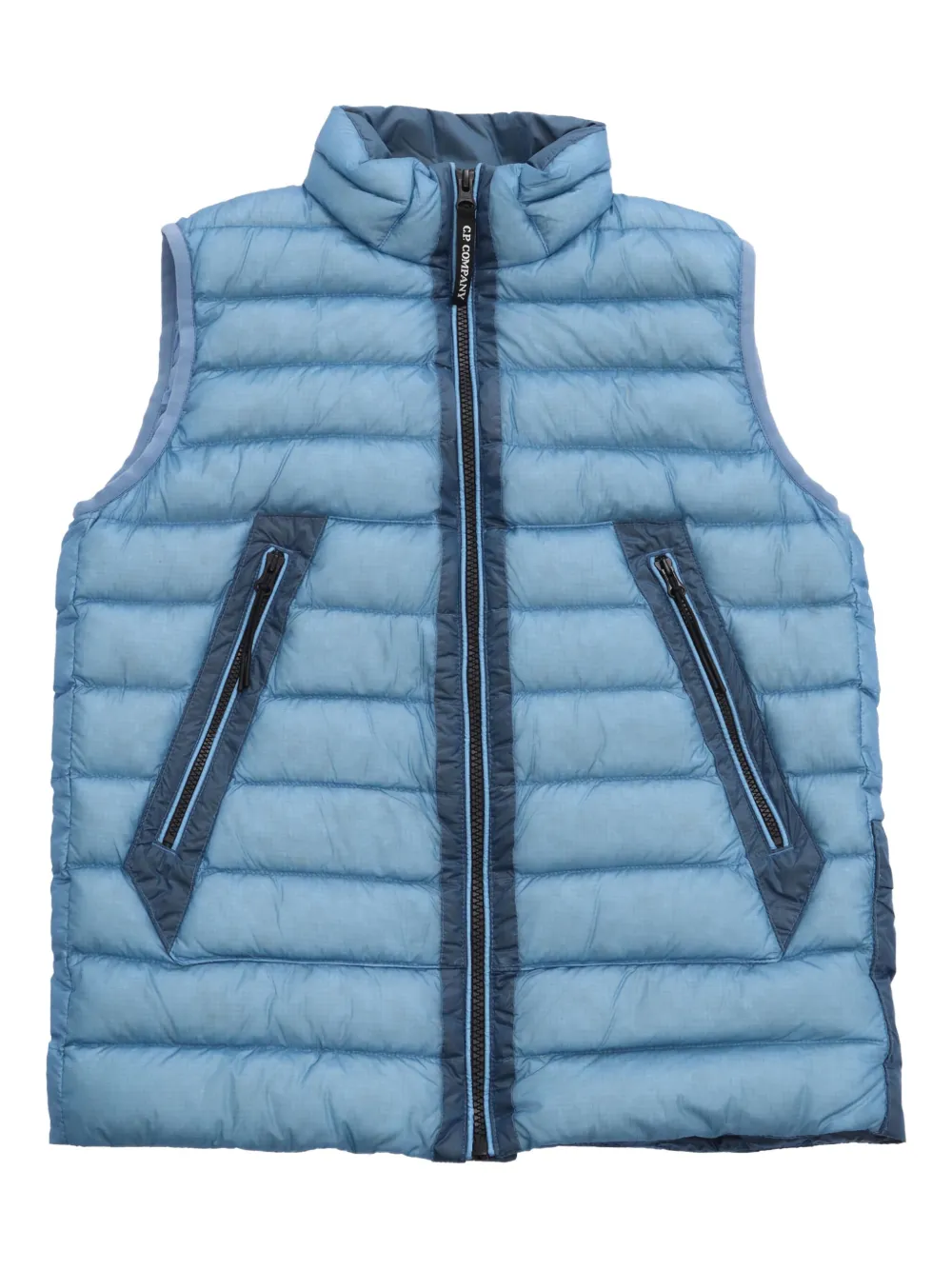 C.P. Company Kids Gewatteerde bodywarmer met Lens-detail en zak Blauw