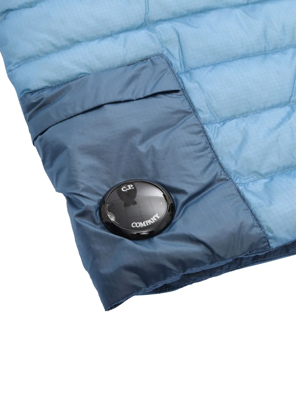 C.P. Company Kids Gewatteerde bodywarmer met Lens-detail en zak Blauw