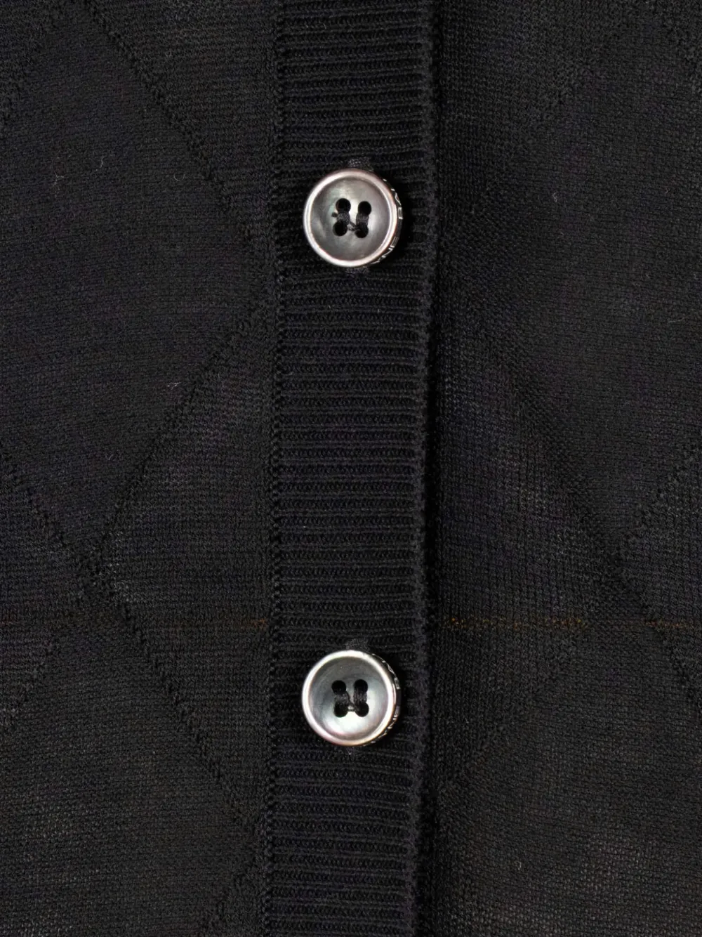 Ballantyne Diamond-pattern V-neck Cardigan In Black
