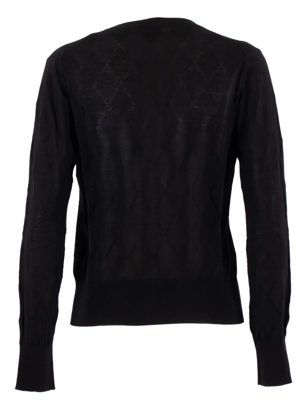 Ballantyne Diamond-pattern V-neck Cardigan In Black
