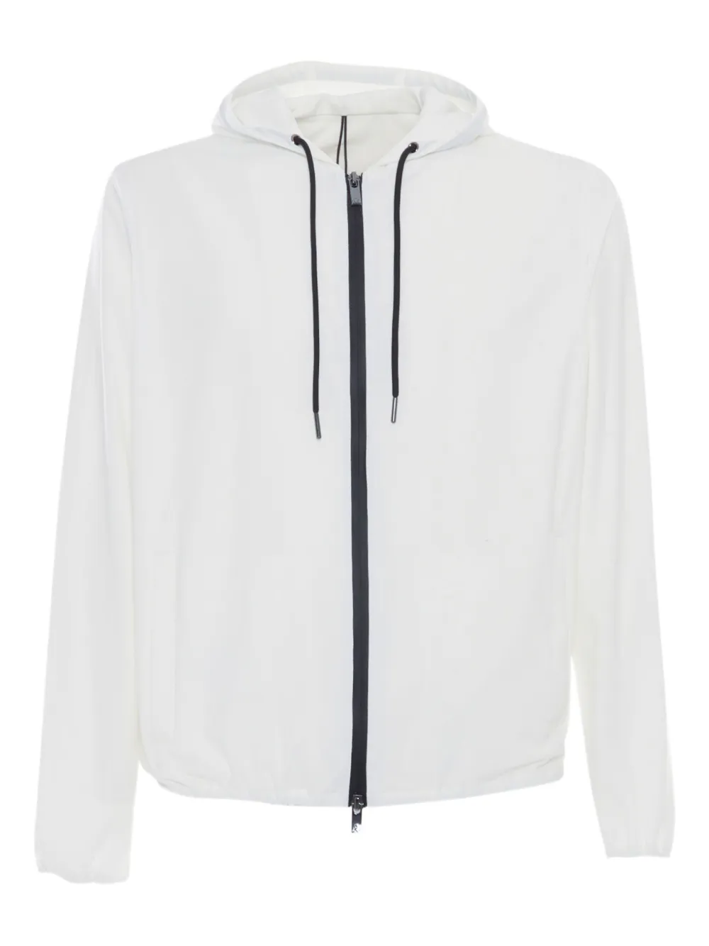 hooded zip-fastening jacket