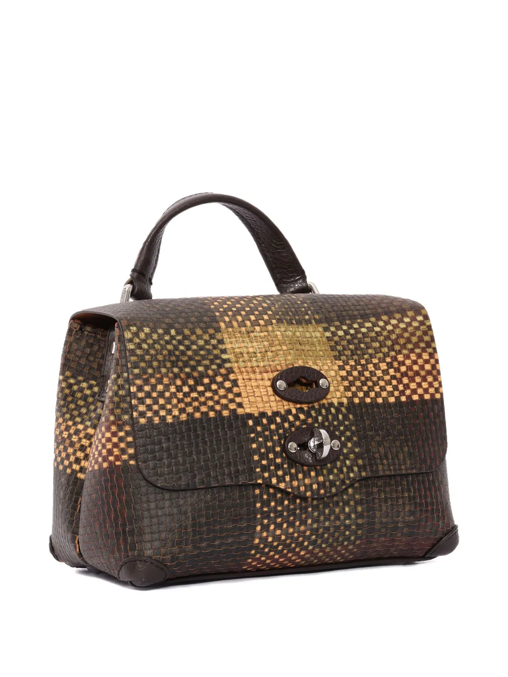 Zanellato Baby Postina geruite shopper Bruin