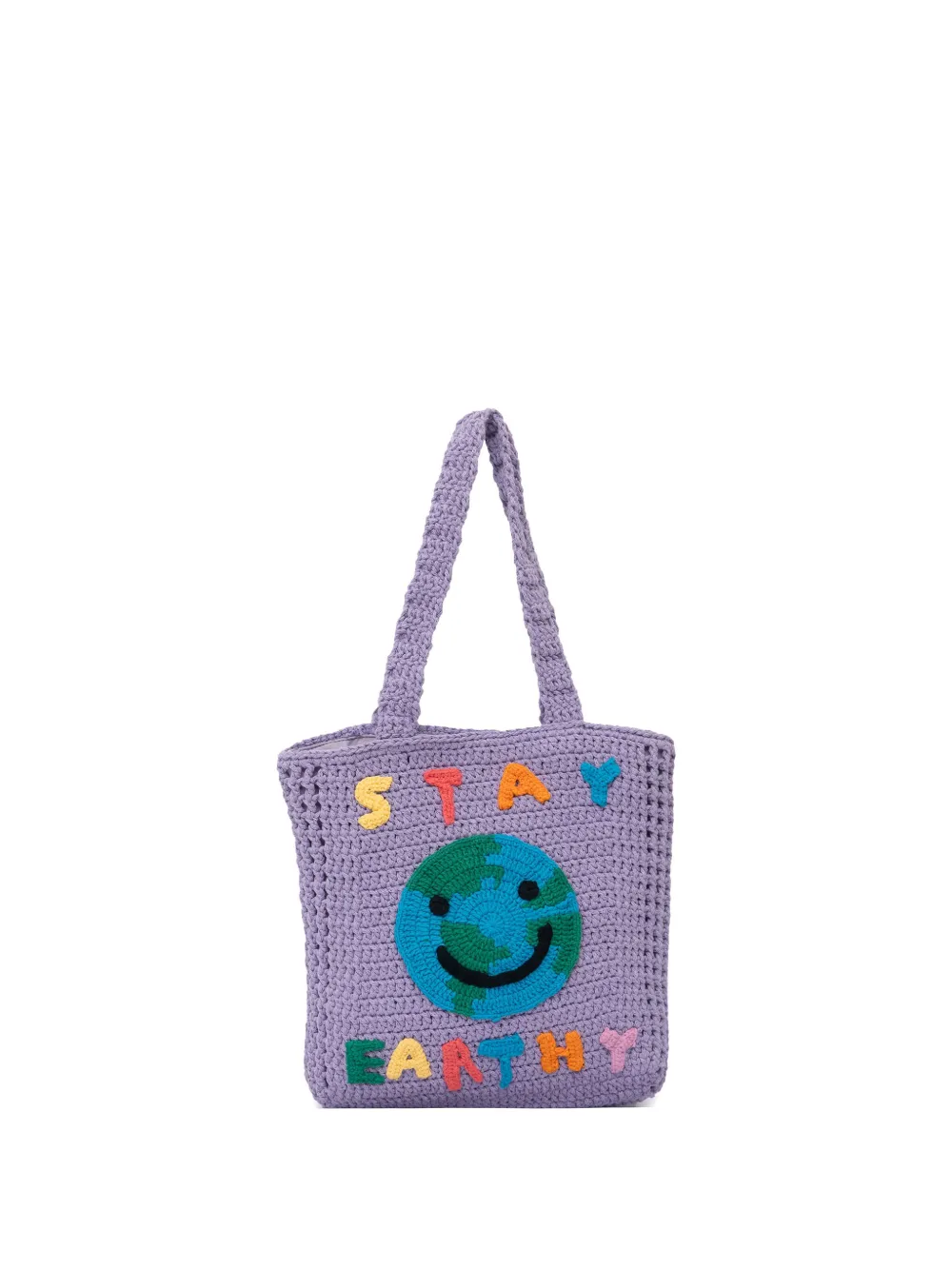 Stella McCartney Kids Stay Earthy crochet tote bag Paars