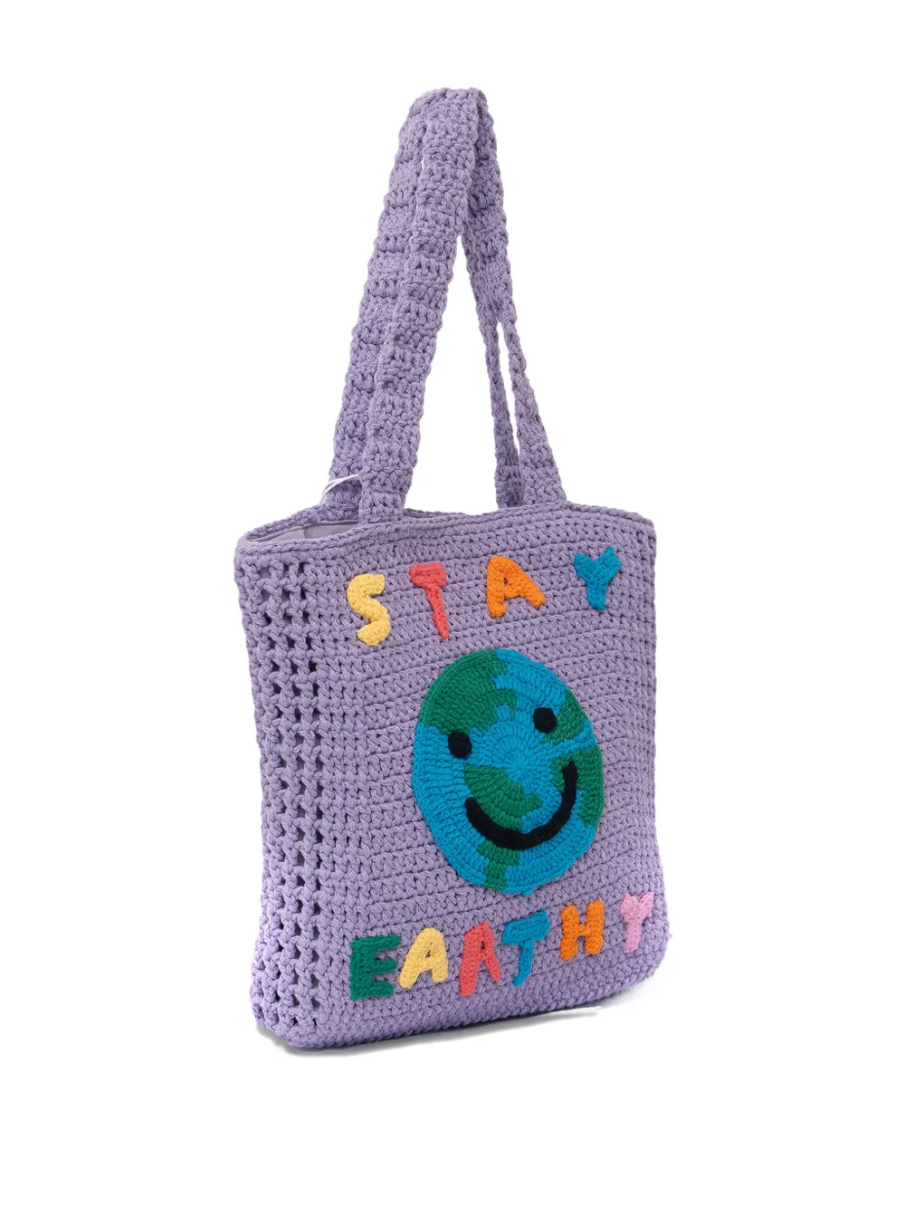 Stella McCartney Kids Stay Earthy crochet tote bag Paars