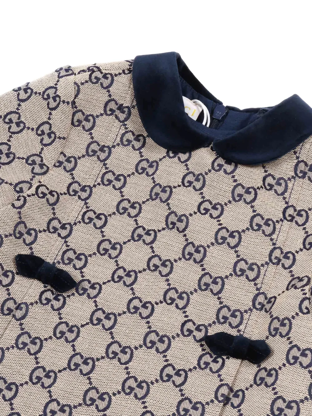 Gucci Kids Geplooide jurk met GG-patroon Beige
