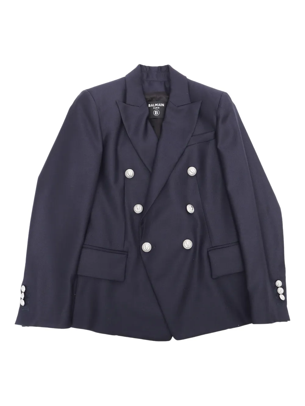 Balmain Kids Jack met dubbele rij knopen en logoknoop Zwart
