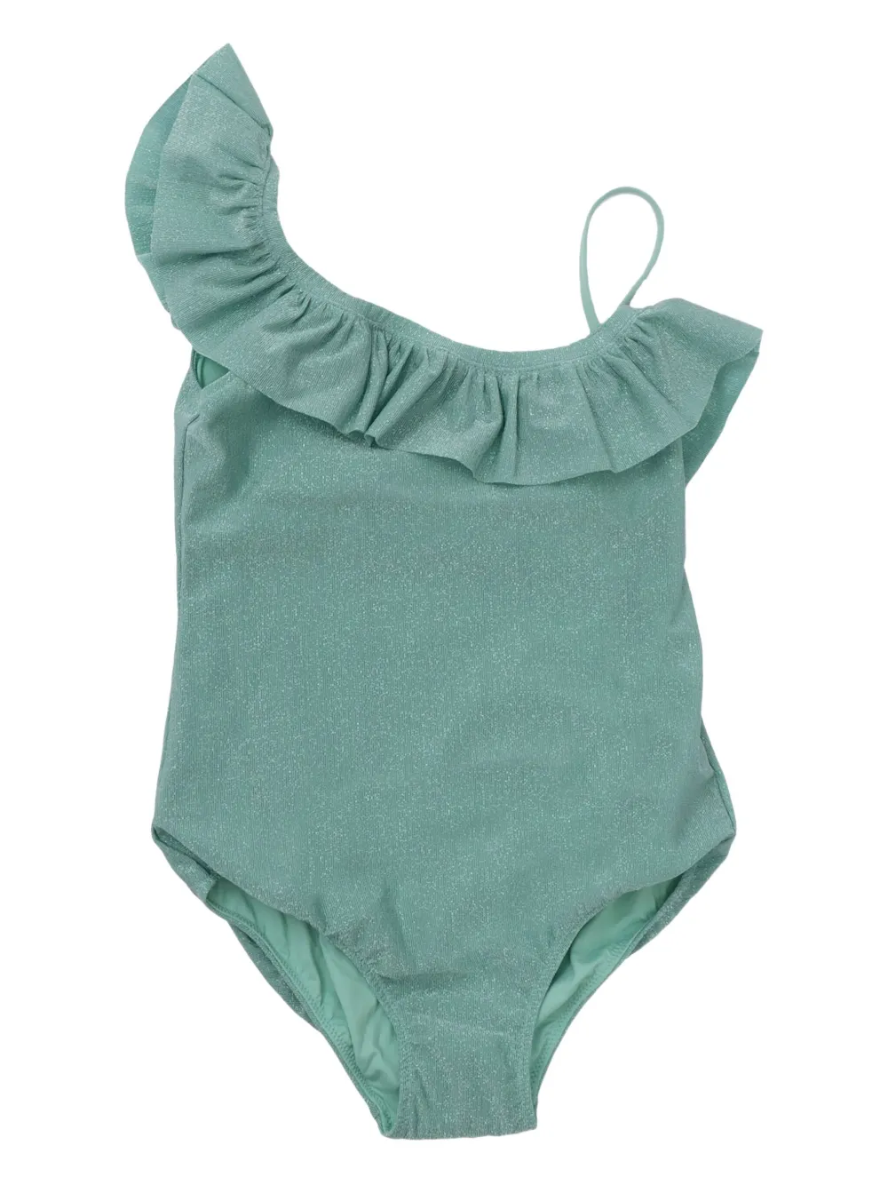 MC2 Saint Barth Kids Asymmetrisch badpak met ruches Groen