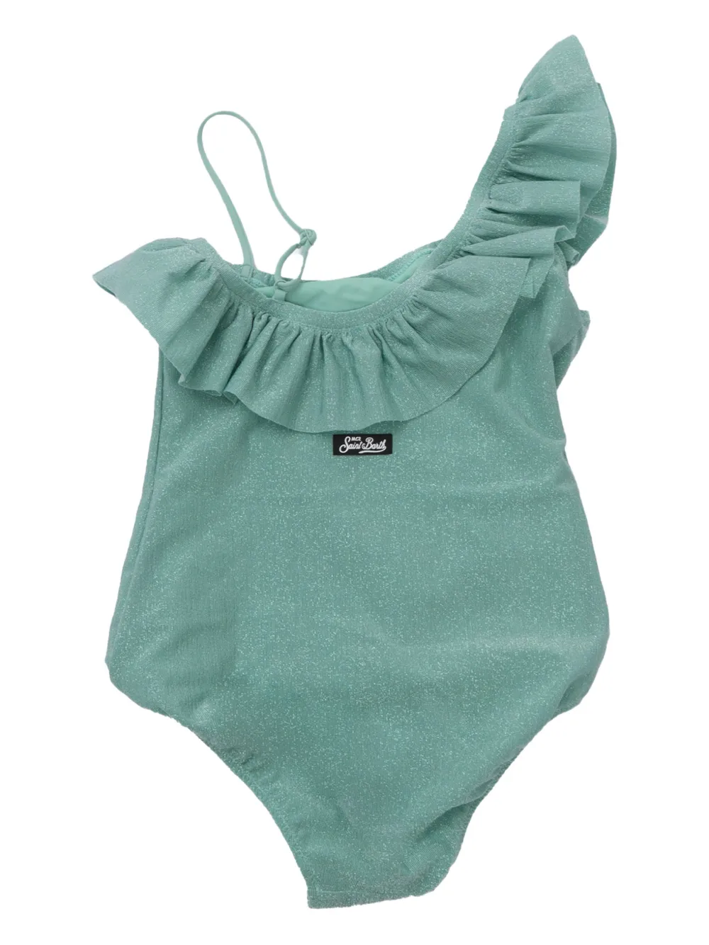 MC2 Saint Barth Kids Asymmetrisch badpak met ruches Groen