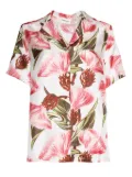P.A.R.O.S.H. floral-print silk shirt - White
