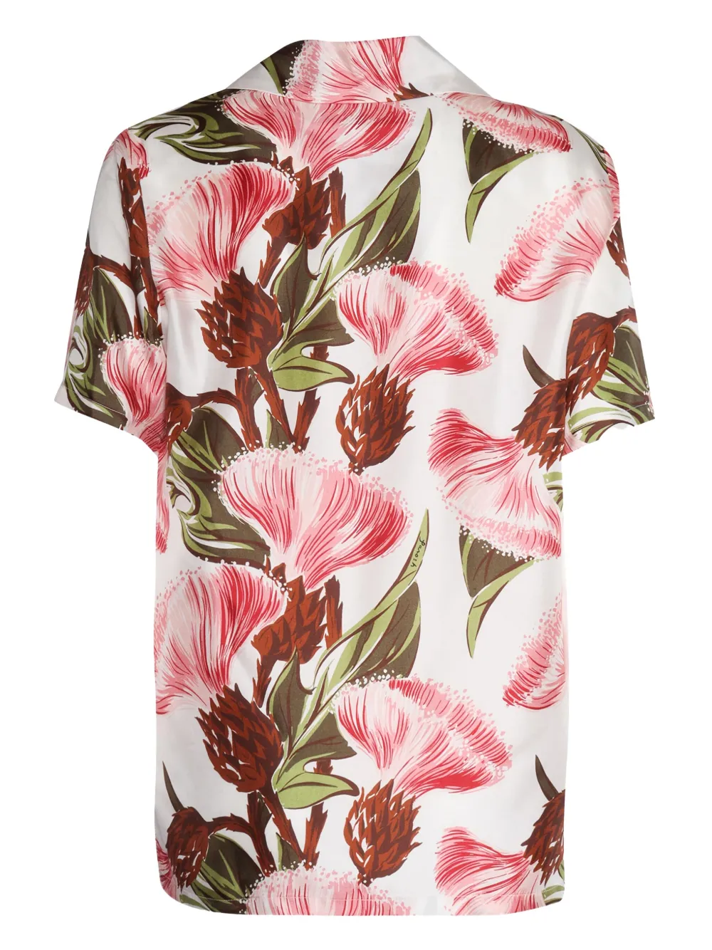 P.A.R.O.S.H. Zijden overhemd met bloemenprint - Wit