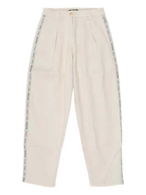 Balmain Kids pleated side-stripe trousers