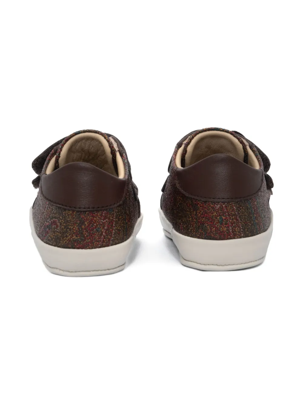 ETRO KIDS Sneakers met klittenband en paisley-print Bruin