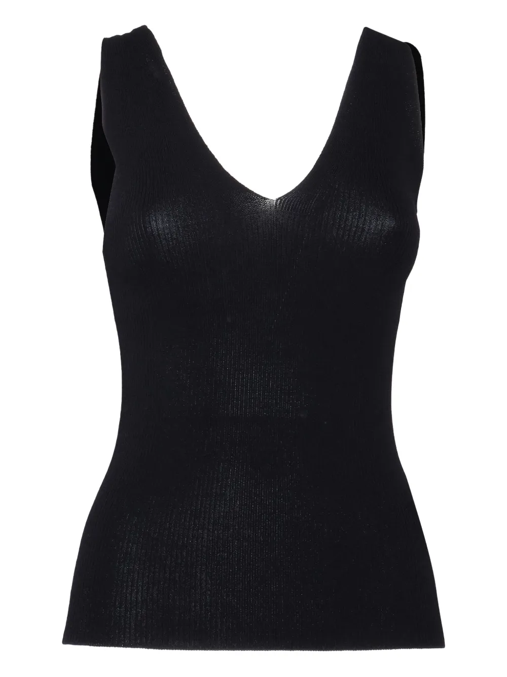 Filippo De Laurentiis ribbed V-neck top | Black | Image 1