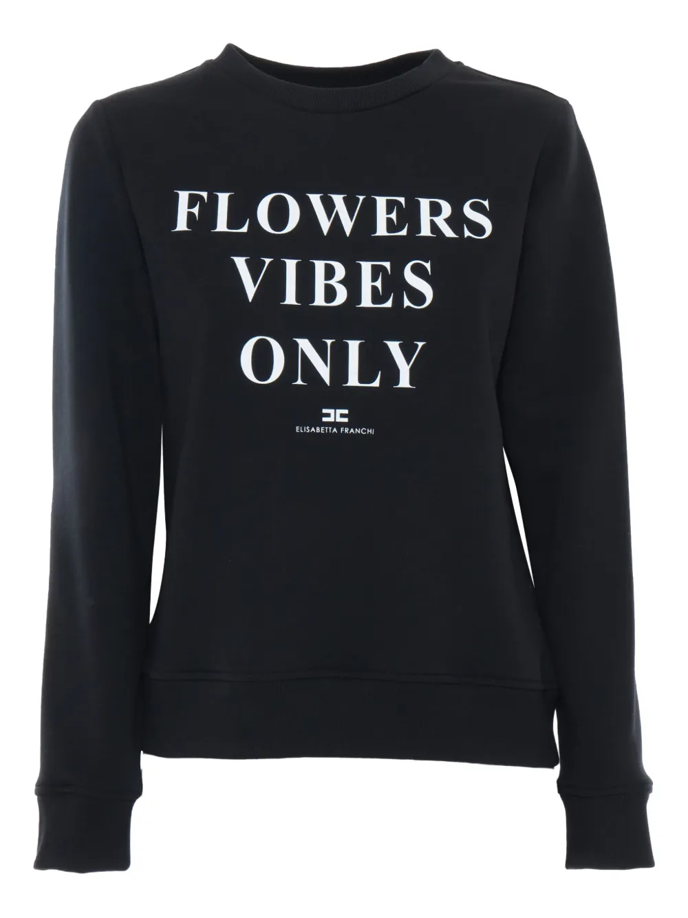 Elisabetta Franchi Logo-print Cotton-blend Sweatshirt In Black